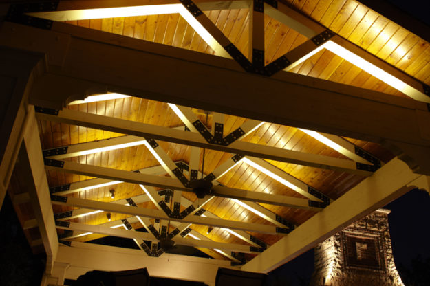 Illuminazione Tettoia Gazebo Legno